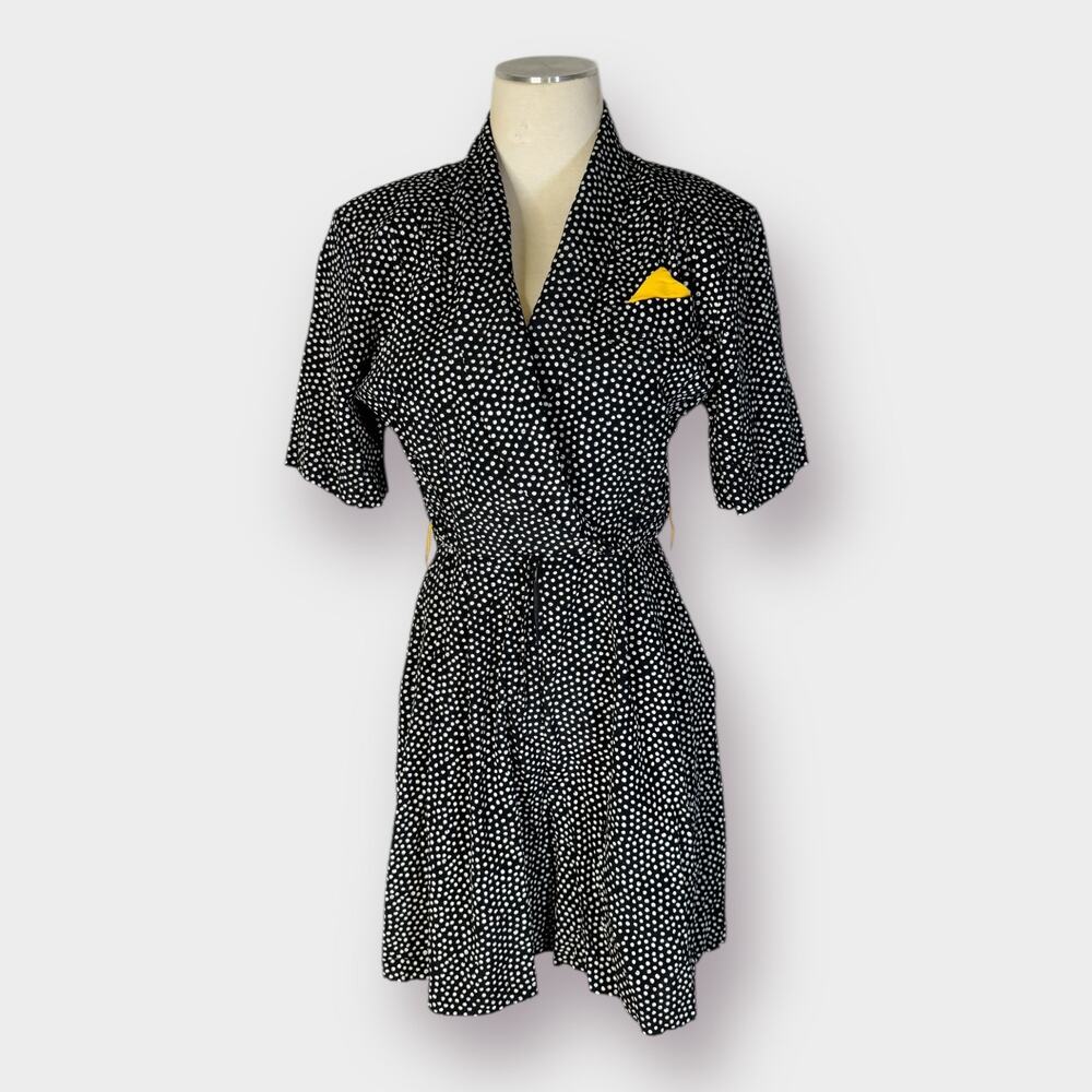 80s Dawn‎ Joy Polka Dot Short Sleeve Romper Size S
